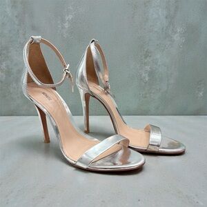 SCHUTZ Metallic Silver Heels
